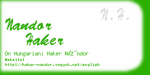 nandor haker business card